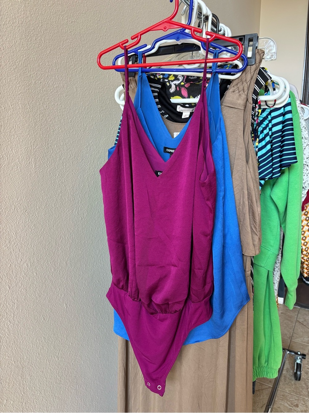 Express Magenta V-Neck Bodysuit Tank